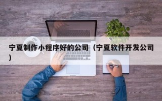 那曲宁夏制作小程序好的公司（宁夏软件开发公司）